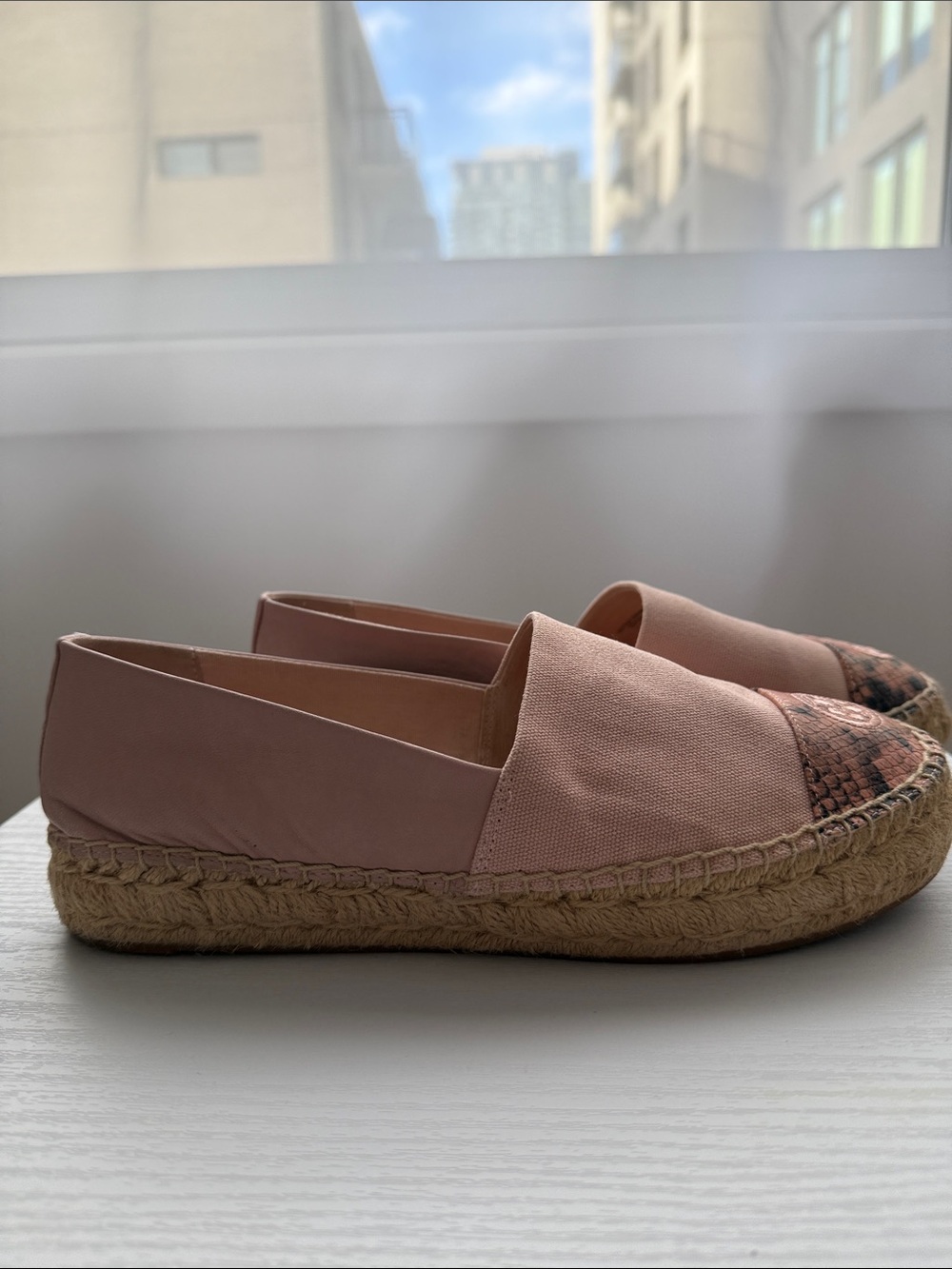 Tory Burch Blush Pink Espadrille Slip-On Flats - Picture 3 of 6